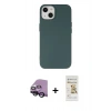 MARSİLYAN™- iPhone 14 Plus Kılıf Ahenk Serisi - Siyah Mat Seramik Nano Ekran Koruyucu + Siyah Raze Metal Kamera Lens