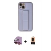 MARSİLYAN™- iPhone 14 Plus Kılıf Akış Doku - Şeffaf Maxco Cam Ekran Koruyucu + Raze Metal Kamera Lens - KI