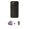 MARSİLYAN™- iPhone 14 Plus Kılıf Akış Doku - Siyah Joko Magic 5D Hayalet Cam + Raze Metal Kamera Lens - MR