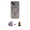 MARSİLYAN™- iPhone 14 Plus Kılıf Akış Minimal Özel Seri - Şeffaf Maxco Cam Ekran Koruyucu + Raze Metal Kamera Lens - MR