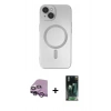 MARSİLYAN™- iPhone 14 Plus Kılıf Akış Minimal Özel Seri - Siyah 360 Mat Full Body Arka Koruyucu + Raze Metal Kamera Lens - MR
