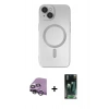 MARSİLYAN™- iPhone 14 Plus Kılıf Akış Minimal Özel Seri - Siyah 360 Mat Full Body Arka Koruyucu + Raze Metal Kamera Lens - GS