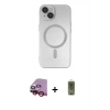 MARSİLYAN™- iPhone 14 Plus Kılıf Akış Minimal Özel Seri - Siyah Joko Magic 5D Hayalet Cam + Raze Metal Kamera Lens - KI