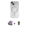 MARSİLYAN™- iPhone 14 Plus Kılıf Akış Minimal Özel Seri - Siyah Joko Magic 5D Hayalet Cam + Raze Metal Kamera Lens - GS