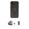 MARSİLYAN™- iPhone 14 Plus Kılıf Akış Minimal Özel Seri - Siyah Joko Magic 5D Hayalet Cam + Raze Metal Kamera Lens - SH