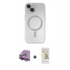 MARSİLYAN™- iPhone 14 Plus Kılıf Akış Minimal Özel Seri - Siyah Mat Seramik Nano Ekran Koruyucu + Raze Metal Kamera Lens - GS