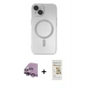 MARSİLYAN™- iPhone 14 Plus Kılıf Akış Minimal Özel Seri - Siyah Mat Seramik Nano Ekran Koruyucu + Raze Metal Kamera Lens - MR