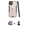 MARSİLYAN™- iPhone 14 Plus Kılıf Atlas Asil Serisi - Şeffaf Maxco Cam Ekran Koruyucu + Raze Metal Kamera Lens - MR