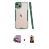 MARSİLYAN™- iPhone 14 Plus Kılıf Atlas Asil Serisi - Şeffaf Maxco Cam Ekran Koruyucu + Raze Metal Kamera Lens - KI