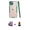 MARSİLYAN™- iPhone 14 Plus Kılıf Atlas Asil Serisi - Şeffaf Maxco Cam Ekran Koruyucu + Raze Metal Kamera Lens - SH