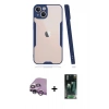 MARSİLYAN™- iPhone 14 Plus Kılıf Atlas Asil Serisi - Siyah 360 Mat Full Body Arka Koruyucu + Raze Metal Kamera Lens - MR