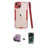 MARSİLYAN™- iPhone 14 Plus Kılıf Atlas Asil Serisi - Siyah 360 Mat Full Body Arka Koruyucu + Raze Metal Kamera Lens - SH
