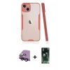 MARSİLYAN™- iPhone 14 Plus Kılıf Atlas Asil Serisi - Siyah 360 Mat Full Body Arka Koruyucu + Raze Metal Kamera Lens - SH
