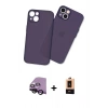 MARSİLYAN™- iPhone 14 Plus Kılıf Atlas Minimal Prime - Şeffaf Maxco Cam Ekran Koruyucu + Raze Metal Kamera Lens - SH