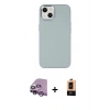 MARSİLYAN™- iPhone 14 Plus Kılıf Çekirdek Çizgi - Şeffaf Maxco Cam Ekran Koruyucu + Raze Metal Kamera Lens - MR