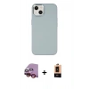 MARSİLYAN™- iPhone 14 Plus Kılıf Çekirdek Çizgi - Şeffaf Maxco Cam Ekran Koruyucu + Raze Metal Kamera Lens - KI