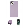 MARSİLYAN™- iPhone 14 Plus Kılıf Çekirdek Çizgi - Siyah 360 Mat Full Body Arka Koruyucu + Raze Metal Kamera Lens - GS