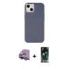 MARSİLYAN™- iPhone 14 Plus Kılıf Çekirdek Çizgi - Siyah 360 Mat Full Body Arka Koruyucu + Raze Metal Kamera Lens - GS