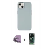 MARSİLYAN™- iPhone 14 Plus Kılıf Çekirdek Çizgi - Siyah 360 Mat Full Body Arka Koruyucu + Raze Metal Kamera Lens - GS