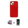 MARSİLYAN™- iPhone 14 Plus Kılıf Çekirdek Çizgi - Siyah 360 Mat Full Body Arka Koruyucu + Raze Metal Kamera Lens - KI