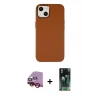 MARSİLYAN™- iPhone 14 Plus Kılıf Çekirdek Çizgi - Siyah 360 Mat Full Body Arka Koruyucu + Raze Metal Kamera Lens - KI