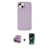 MARSİLYAN™- iPhone 14 Plus Kılıf Çekirdek Çizgi - Siyah 360 Mat Full Body Arka Koruyucu + Raze Metal Kamera Lens - KI