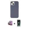 MARSİLYAN™- iPhone 14 Plus Kılıf Çekirdek Çizgi - Siyah 360 Mat Full Body Arka Koruyucu + Raze Metal Kamera Lens - KI