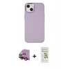 MARSİLYAN™- iPhone 14 Plus Kılıf Çekirdek Çizgi - Siyah Mat Seramik Nano Ekran Koruyucu + Kırmızı Raze Metal Kamera Lens