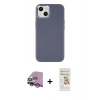 MARSİLYAN™- iPhone 14 Plus Kılıf Çekirdek Çizgi - Siyah Mat Seramik Nano Ekran Koruyucu + Raze Metal Kamera Lens - MR