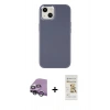 MARSİLYAN™- iPhone 14 Plus Kılıf Çekirdek Çizgi - Siyah Mat Seramik Nano Ekran Koruyucu + Raze Metal Kamera Lens - GS