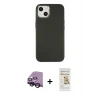 MARSİLYAN™- iPhone 14 Plus Kılıf Çekirdek Çizgi - Siyah Mat Seramik Nano Ekran Koruyucu + Raze Metal Kamera Lens - SH