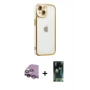MARSİLYAN™- iPhone 14 Plus Kılıf Çekirdek Klasik Serisi - Siyah 360 Mat Full Body Arka Koruyucu + Raze Metal Kamera Lens - MR