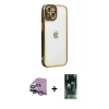 MARSİLYAN™- iPhone 14 Plus Kılıf Çekirdek Klasik Serisi - Siyah 360 Mat Full Body Arka Koruyucu + Raze Metal Kamera Lens - MR