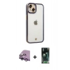 MARSİLYAN™- iPhone 14 Plus Kılıf Çekirdek Klasik Serisi - Siyah 360 Mat Full Body Arka Koruyucu + Raze Metal Kamera Lens - MR