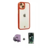 MARSİLYAN™- iPhone 14 Plus Kılıf Çekirdek Klasik Serisi - Siyah 360 Mat Full Body Arka Koruyucu + Raze Metal Kamera Lens - SH