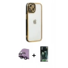 MARSİLYAN™- iPhone 14 Plus Kılıf Çekirdek Klasik Serisi - Siyah 360 Mat Full Body Arka Koruyucu + Raze Metal Kamera Lens - SH