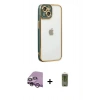 MARSİLYAN™- iPhone 14 Plus Kılıf Çekirdek Klasik Serisi - Siyah Joko Magic 5D Hayalet Cam + Raze Metal Kamera Lens - MR