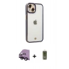 MARSİLYAN™- iPhone 14 Plus Kılıf Çekirdek Klasik Serisi - Siyah Joko Magic 5D Hayalet Cam + Raze Metal Kamera Lens - SH
