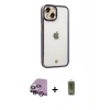 MARSİLYAN™- iPhone 14 Plus Kılıf Çekirdek Klasik Serisi - Siyah Joko Magic 5D Hayalet Cam + Raze Metal Kamera Lens - MR