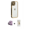 MARSİLYAN™- iPhone 14 Plus Kılıf Çekirdek Klasik Serisi - Siyah Mat Seramik Nano Ekran Koruyucu + Raze Metal Kamera Lens - MR