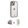 MARSİLYAN™- iPhone 14 Plus Kılıf Çekirdek Klasik Serisi - Siyah Mat Seramik Nano Ekran Koruyucu + Raze Metal Kamera Lens - MR