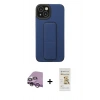 MARSİLYAN™- iPhone 14 Plus Kılıf Çekirdek Yansıma - Siyah Mat Seramik Nano Ekran Koruyucu + Mor Raze Metal Kamera Lens