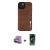 MARSİLYAN™- iPhone 14 Plus Kılıf Doruk Asil Koleksiyonu - Siyah 360 Mat Full Body Arka Koruyucu + Raze Metal Kamera Lens - GS