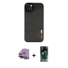 MARSİLYAN™- iPhone 14 Plus Kılıf Doruk Asil Koleksiyonu - Siyah 360 Mat Full Body Arka Koruyucu + Raze Metal Kamera Lens - GS