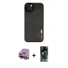 MARSİLYAN™- iPhone 14 Plus Kılıf Doruk Asil Koleksiyonu - Siyah 360 Mat Full Body Arka Koruyucu + Raze Metal Kamera Lens - KI