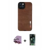 MARSİLYAN™- iPhone 14 Plus Kılıf Doruk Asil Koleksiyonu - Siyah 360 Mat Full Body Arka Koruyucu + Raze Metal Kamera Lens - KI