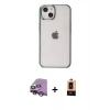 MARSİLYAN™- iPhone 14 Plus Kılıf Doruk Doku Prime - Şeffaf Maxco Cam Ekran Koruyucu + Raze Metal Kamera Lens - GS