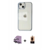 MARSİLYAN™- iPhone 14 Plus Kılıf Doruk Doku Prime - Şeffaf Maxco Cam Ekran Koruyucu + Raze Metal Kamera Lens - GS