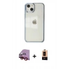 MARSİLYAN™- iPhone 14 Plus Kılıf Doruk Doku Prime - Şeffaf Maxco Cam Ekran Koruyucu + Raze Metal Kamera Lens - KI