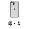 MARSİLYAN™- iPhone 14 Plus Kılıf Doruk Doku Prime - Şeffaf Maxco Cam Ekran Koruyucu + Raze Metal Kamera Lens - KI